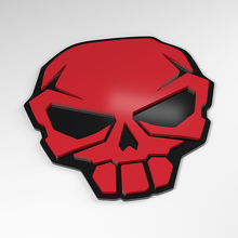 Skull Track Mask 3D Acryl Badge_3