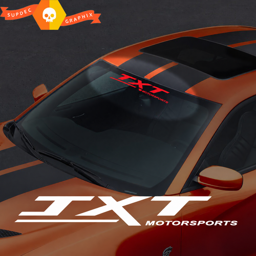 Custom Text Motorsports voorruitbanner vinylsticker voor Dodge Challenger Charger