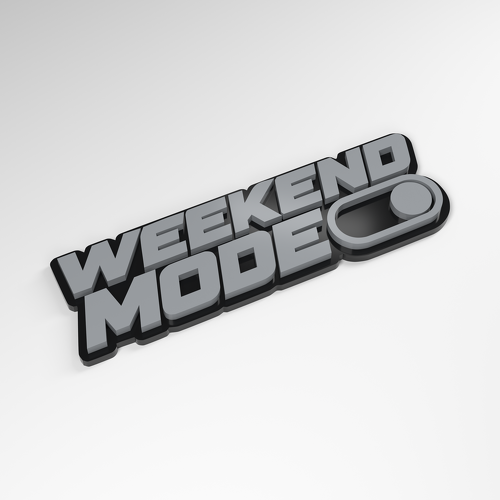 Weekend Modus Schakelaar 3D Acryl Embleem_1