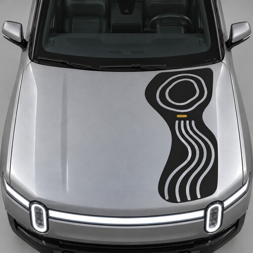 Contour Spine Motorkap Vinyl Decal Sticker voor Rivian R1T 2022_1