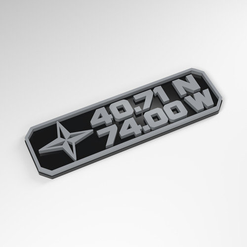 Gegraveerde Coördinaten 3D Acryl Badge