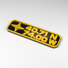Gegraveerde Coördinaten 3D Acryl Badge_2