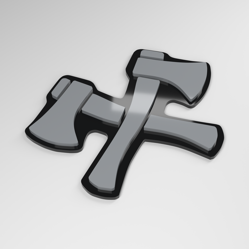 Kruisende Assen 3D Acryl Autobadge_1