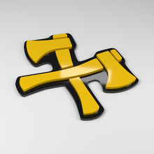 Kruisende Assen 3D Acryl Autobadge_2