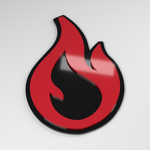 Flame 3D Acryl Autoschild_3