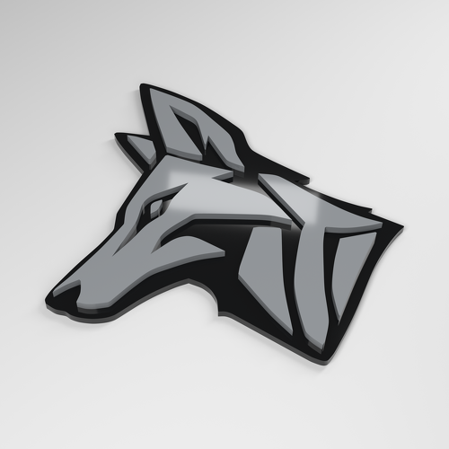 Coyote 3D Acryl Autoplaatje