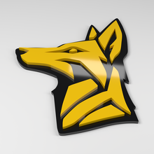 Coyote 3D Acryl Autoplaatje_2