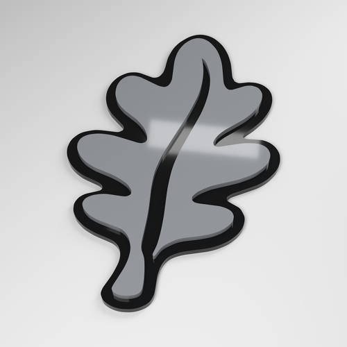 Oak Leaf 3D Acryl Autobadge_1