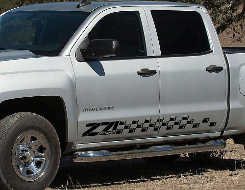 Racepatroon Zijdeur Vinyl Decal Sticker voor Chevrolet Silverado