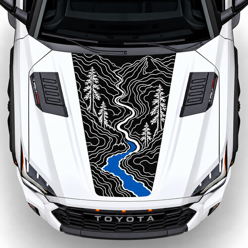 TRD Pro Forest River Motorkap Vinyl Decal Sticker voor Toyota Sequoia III (XK80) 2022-heden_1