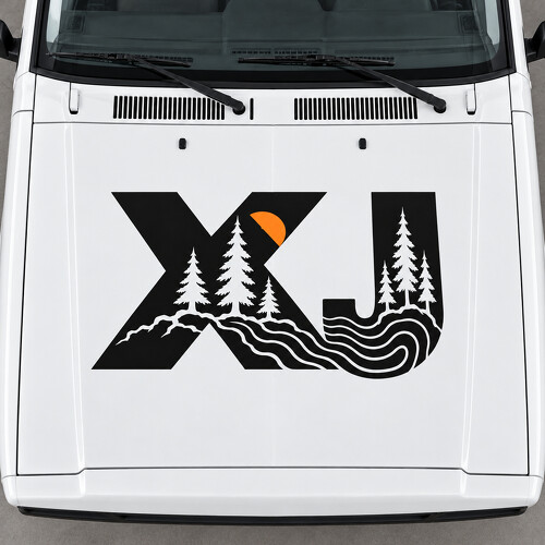 XJ Sport Forest Letter Motorkap Vinyl Decal Sticker voor Jeep Cherokee 1999_1