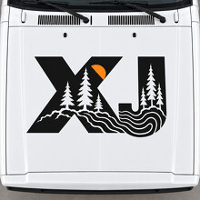 XJ Sport Forest Letter Motorkap Vinyl Decal Sticker voor Jeep Cherokee 1999_2