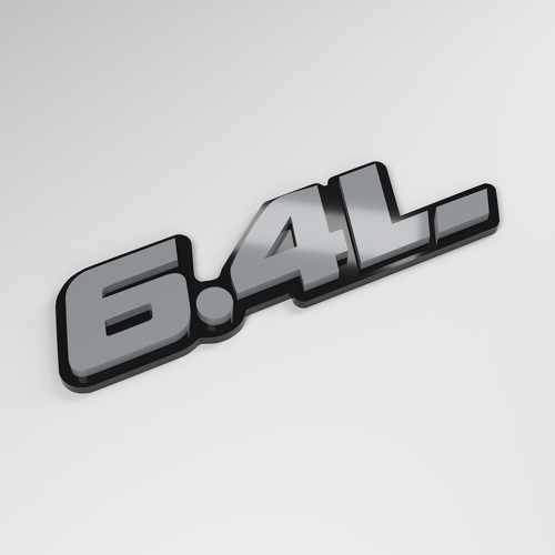 6.4L 3D acryl autobadge_1