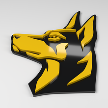 Doberman 3D Acryl Autobadge_2