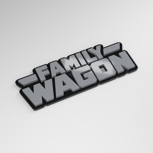 Family Wagon 3D Acryl Auto Embleem_1