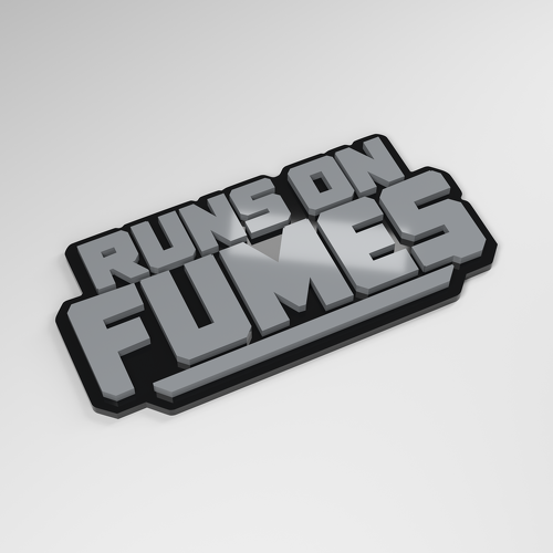 Runs on Fumes 3D Acryl Autobadge_1