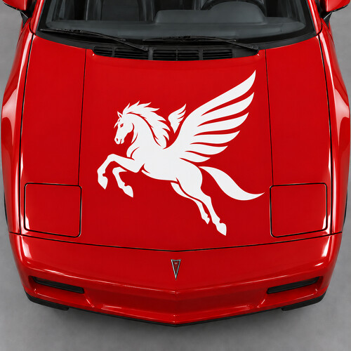 Pegasus Wing Sweep Motorkap Vinyl Sticker voor Pontiac Fiero GT Fastback 1986-1988_1