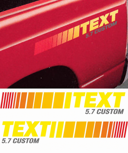 Custom Tekst 5.7 Strobe Stripe Kit Bedside Vinyl Decal Sticker voor Dodge Ram 1500