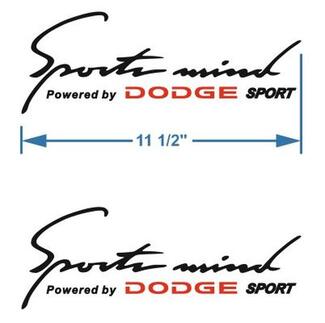 2 Sports Mind Aangedreven door DODGE Sticker stic