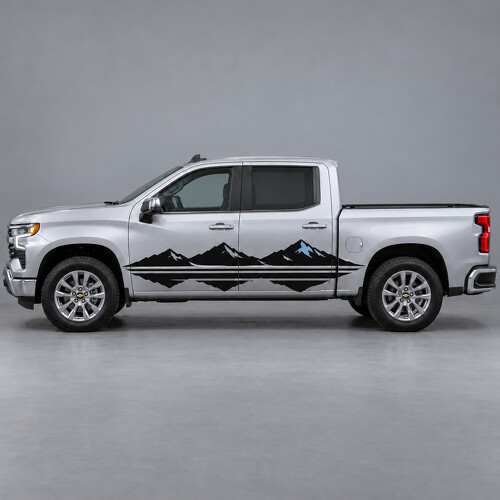 Summit Reflection Mountain Stripes Zijvinylstickers voor Chevrolet Silverado 1500 LT Crew Cab T1XX 2022–2026_1