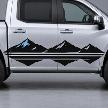 Summit Reflection Mountain Stripes Zijvinylstickers voor Chevrolet Silverado 1500 LT Crew Cab T1XX 2022–2026_2