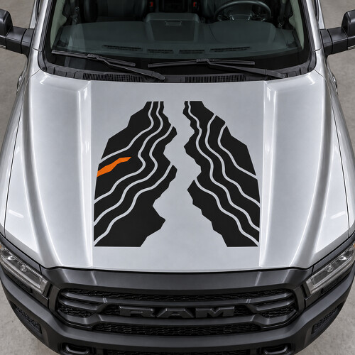 Faultline Motorkap Vinyl Decal Sticker voor Ram 2500 Power Wagon Crew Cab DJ 2019–2024_1