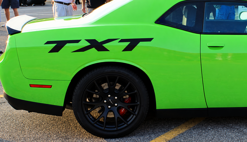 Custom Text Italic Lettering Achterspatbord Vinylsticker voor Dodge Challenger SRT, Hellcat