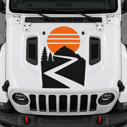 Switchback Sundisc Motorkap Vinyl Decal Sticker voor Jeep Wrangler Unlimited Rubicon JL 2018–2026_1