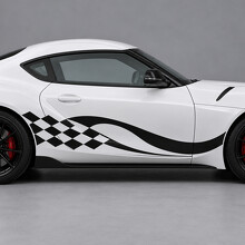 Checker Recoil Strepen Zij Vinyl Decal Sticker voor Toyota GR Supra 3.0 Premium A90 2020–2026_2