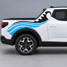 Coastal Breaker Wave Strepen Bedside en Pilaar Vinyl Decal Sticker voor Hyundai Santa Cruz SEL NXT 2022–2024_2