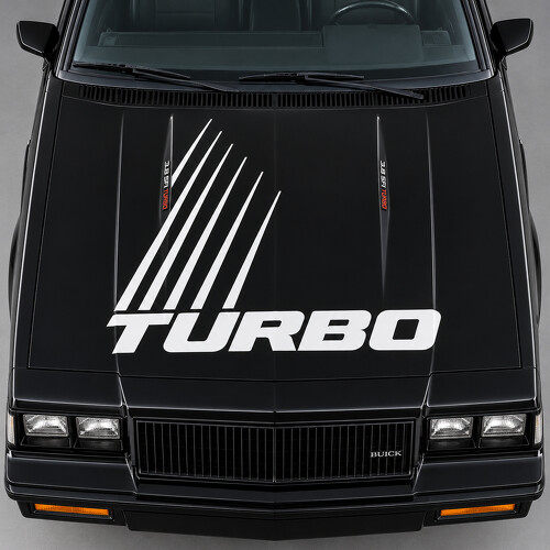 Turbo Rails Strepen Motorkap Vinyl Decal Sticker voor Buick Regal Grand National G-Body 1984–1987_1