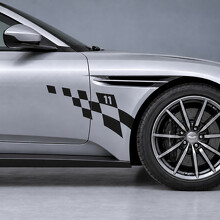 Gevederde Check Voorspatbord en Deur Vinyl Decal Sticker voor Aston Martin DB11 V8 Coupe 1e Gen 2018–2023_2