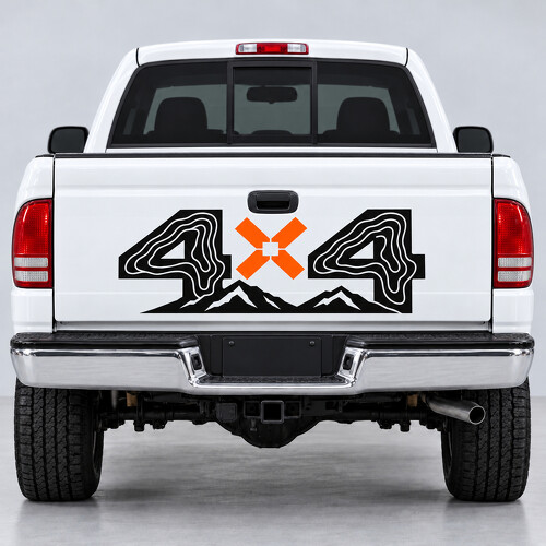 Contour Vierwiel Achterklep Vinyl Decal Sticker voor Dodge Dakota Sport 4x4 Club Cab AN 1997–2004