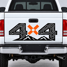 Contour Vierwiel Achterklep Vinyl Decal Sticker voor Dodge Dakota Sport 4x4 Club Cab AN 1997–2004_2