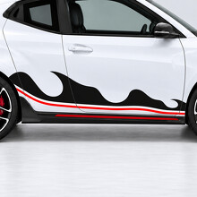 Vinyl Sticker met Triple Wave Kamstrepen voor Zijdeur Hyundai Veloster N JS 2019–2022_2