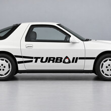 Rotary Turbo Ribbon Strepen Zijvinyl Decal Sticker voor Mazda RX-7 Turbo II FC Serie 4 Tweezits Coupé 1987_2
