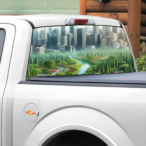 City vs Nature achterruit sticker sticker pick-up truck SUV auto
