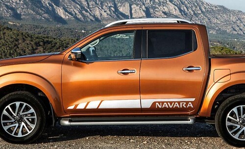 Accentstrepen & Navara Lettering zij vinyl decal kit voor Nissan NP300 Navara 2015+