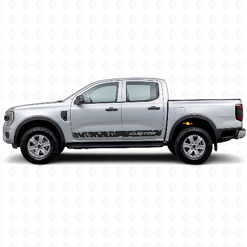 Versleten zijstrip vinylsticker voor Musclecar Ranger Wildtrak