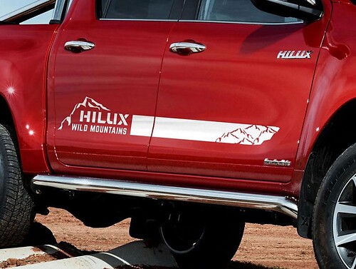 Gemerkt Strepen Bergstijl Zijdelingse Vinyl Decal Sticker voor Toyota Hilux 2016