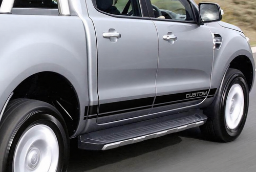 Aangepaste Tekst Onderlichaam Streep Rocker Panel Vinyl Sticker voor Ford Ranger 2011-2015