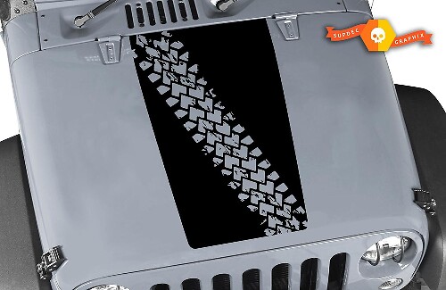 Bandenspoor Blackout Motorkap Vinyl Sticker voor Jeep Wrangler