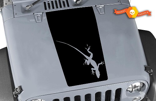 Gecko Capot Middenstreep Vinyl Sticker voor Jeep Wrangler
