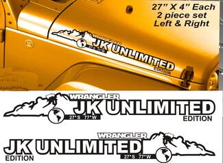Paar Jeep Wrangler JK UNLIMITED EDITION Vinyl Hood Decals JK JKU 2007-2016