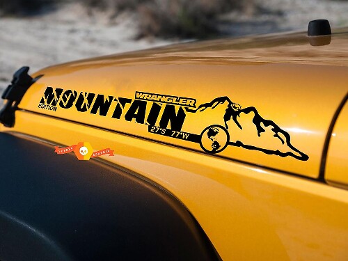 Mountain Edition Motorkap Vinyl Decal Kit voor Jeep Wrangler JK JKU