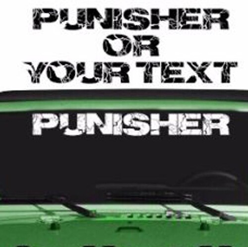 Punisher Vintage Voorruit Vinyl Sticker voor Jeep