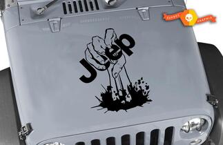 Jeep Decals Jeep Wrangler Zombie Hand Vinyl Hood Sticker 15