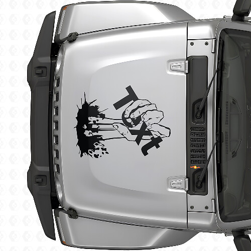Zombie Hand Aangepaste Tekst Vinyl Motorkap Sticker voor Jeep Wrangler