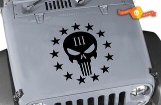 Jeep Wrangler Punisher III vinyl motorkap sticker 20