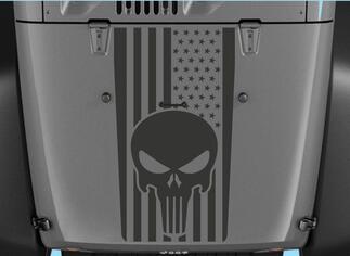 Jeep stickers Jeep Wrangler Blackout Punisher vlag vinyl kap sticker